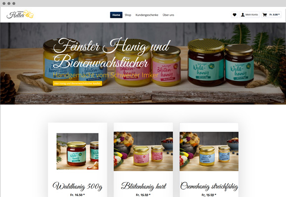 Referenzen Onlineshop heller-honig.ch